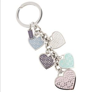 Coach Heart Charm Keychain